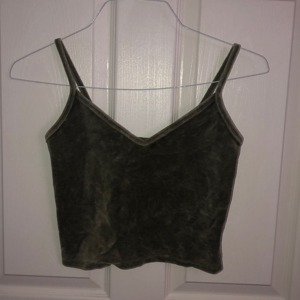 Olive Velvet Top